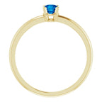14K Yellow Gold 4 mm Lab-Grown Blue Sapphire Ring