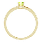 14K Yellow Gold 4 mm Natural Peridot Ring