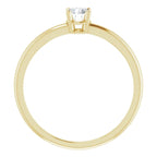 14K Yellow Gold 4 mm Natural White Sapphire Ring
