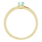 14K Yellow Gold 4 mm Natural Aquamarine Ring