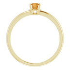 14K Yellow Gold 4 mm Natural Citrine Ring