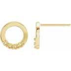 14K Yellow Gold 4-Stone Family Circle Earring Mounting