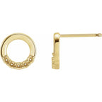 14K Yellow Gold 5-Stone Family Circle Earring Mounting