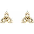 14K Yellow Gold 1/10 CTW Natural Diamond Celtic-Inspired Trinity Earrings