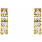 14K Yellow Gold 1/4 CTW Lab-Grown Diamond French-Set Huggie Earrings