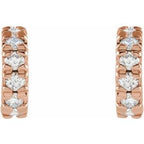 14K Rose Gold 1/4 CTW Lab-Grown Diamond French-Set Huggie Earrings