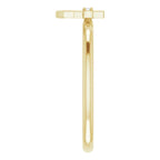 14K Yellow Gold .01 CT Natural Diamond Cross Anchor Ring