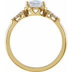 14K Yellow Gold 7 mm Round 1/6 CTW Diamond Semi-Set Rose-Cut Engagement Ring