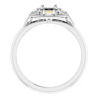 14K White Gold Round 1/6 CTW Diamond Semi-Set Engagement Ring