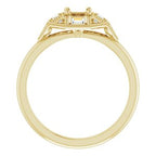 14K Yellow Gold Round 1/6 CTW Diamond Semi-Set Engagement Ring