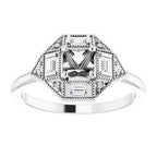 14K White Gold Round 1/6 CTW Diamond Semi-Set Engagement Ring
