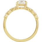 14K Yellow Gold 6.5 mm Round 1/5 CTW Diamond Semi-Set Rose-Cut Engagement Ring