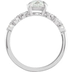 14K White Gold 6.5 mm Round 1/5 CTW Diamond Semi-Set Rose-Cut Engagement Ring