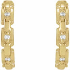 14K Yellow Gold .04 CTW Natural Diamond Chain Link Huggies