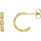 14K Yellow Gold .04 CTW Natural Diamond Chain Link Huggies