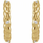 14K Yellow Gold .03 CTW Natural Diamond Rope Huggies