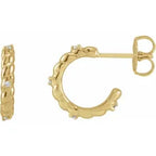 14K Yellow Gold .03 CTW Natural Diamond Rope Huggies