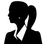 18k White Gold Plated 2 Ct Created Halo Princess Cut CZ Amethyst Stud Earrings