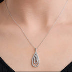 DiamondX 1/8 Carat Genuine Diamond Dangle Pendant in Sterling Silver with 18" Chain