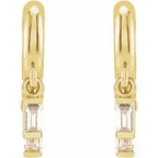 14K Yellow Gold 1/5 CTW Natural Diamond Fringe Hoop Earrings