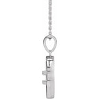 14K White Gold Round 1/4 CTW Natural Diamond Semi-Set Disc 16-18" Necklace