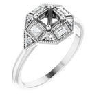 14K White Gold Round 1/6 CTW Diamond Semi-Set Engagement Ring