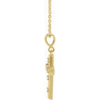 14K Yellow Gold 1/8 CTW Natural Diamond Cross 18" Necklace