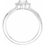 14K White Gold Lab-Grown White Opal & .04 CTW Natural Diamond Halo-Style Ring