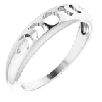 Sterling Silver .015 CTW Diamond Moon Phase Ring