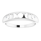 14K White Gold .015 CTW Diamond Moon Phase Ring