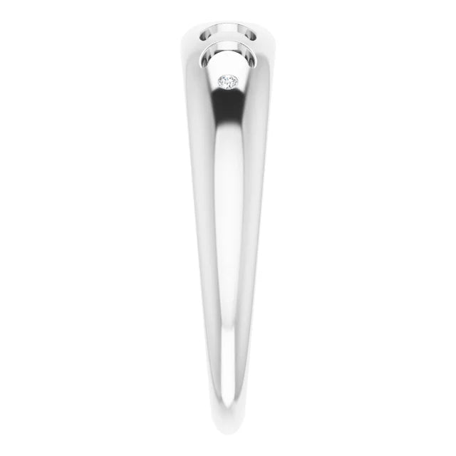 14K White Gold .015 CTW Diamond Moon Phase Ring