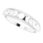 Sterling Silver .015 CTW Diamond Moon Phase Ring