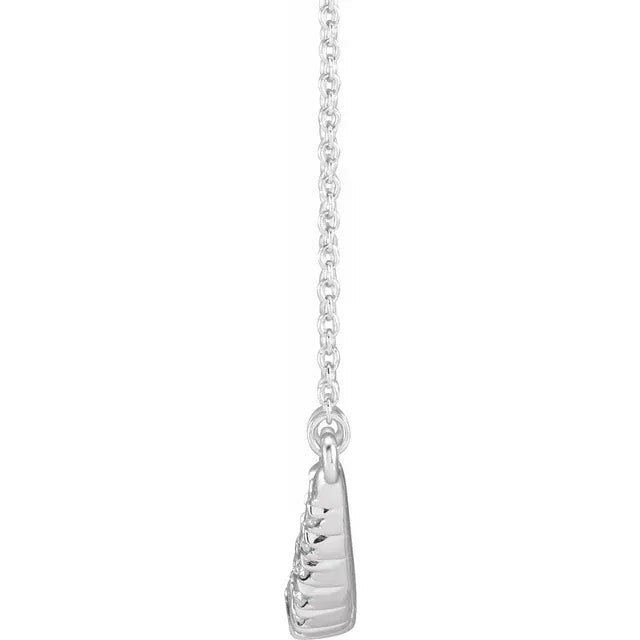 14K White Gold 3/4 CTW Lab-Grown Diamond French-Set Bar 18" Necklace