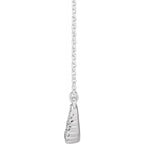14K White Gold 3/4 CTW Lab-Grown Diamond French-Set Bar 18" Necklace
