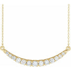 14K Yellow Gold 3/4 CTW Lab-Grown Diamond French-Set Bar 18" Necklace