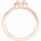 14K Rose Gold Lab-Grown White Opal & .04 CTW Natural Diamond Halo-Style Ring