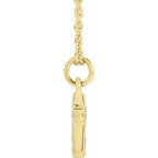 14K Yellow Gold .04 CTW Natural Diamond Youth Cross 15" Necklace