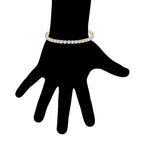 18k Yellow Gold 6 Cttw Created Cubic Zirconia CZ Round Adjustable Tennis Plated Bracelet