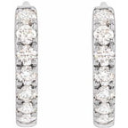 14K White Gold 1/5 CTW Lab-Grown Diamond Hoop Earrings