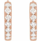 14K Rose Gold 1/5 CTW Lab-Grown Diamond Hoop Earrings