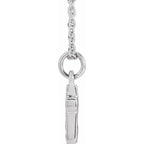 14K White Gold .04 CTW Natural Diamond Youth Cross 15" Necklace