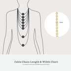 DiamondX 18k Yellow Gold Cable Chain Necklace Italian 1.3mm Plated