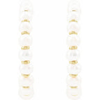 14K White Gold Cultured Freshwater Pearl Hoop Earrings