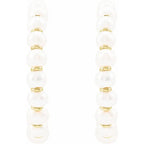 14K Yellow Gold Cultured Freshwater Pearl Hoop Earrings