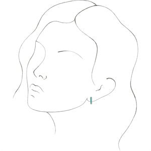 14K White Gold Natural Turquoise Huggie Hoop Earrings