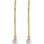 14K Yellow Gold Cultured Freshwater Pearl Hoop Earrings