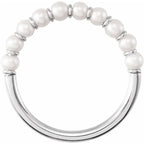 14K White Gold Cultured Freshwater Pearl Ring Size 7