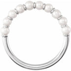 14K White Gold Cultured Freshwater Pearl Ring Size 8