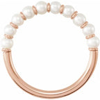 14K Rose Gold Cultured Freshwater Pearl Ring Size 8