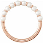 14K Rose Gold Cultured Freshwater Pearl Ring Size 5